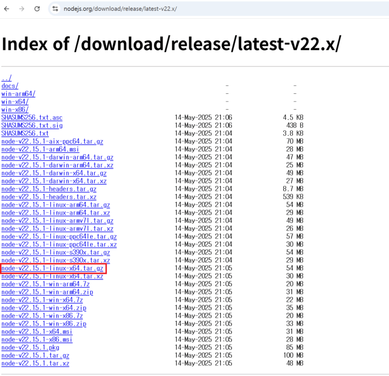 nodejs 설치- binary – CROIS NETWORK